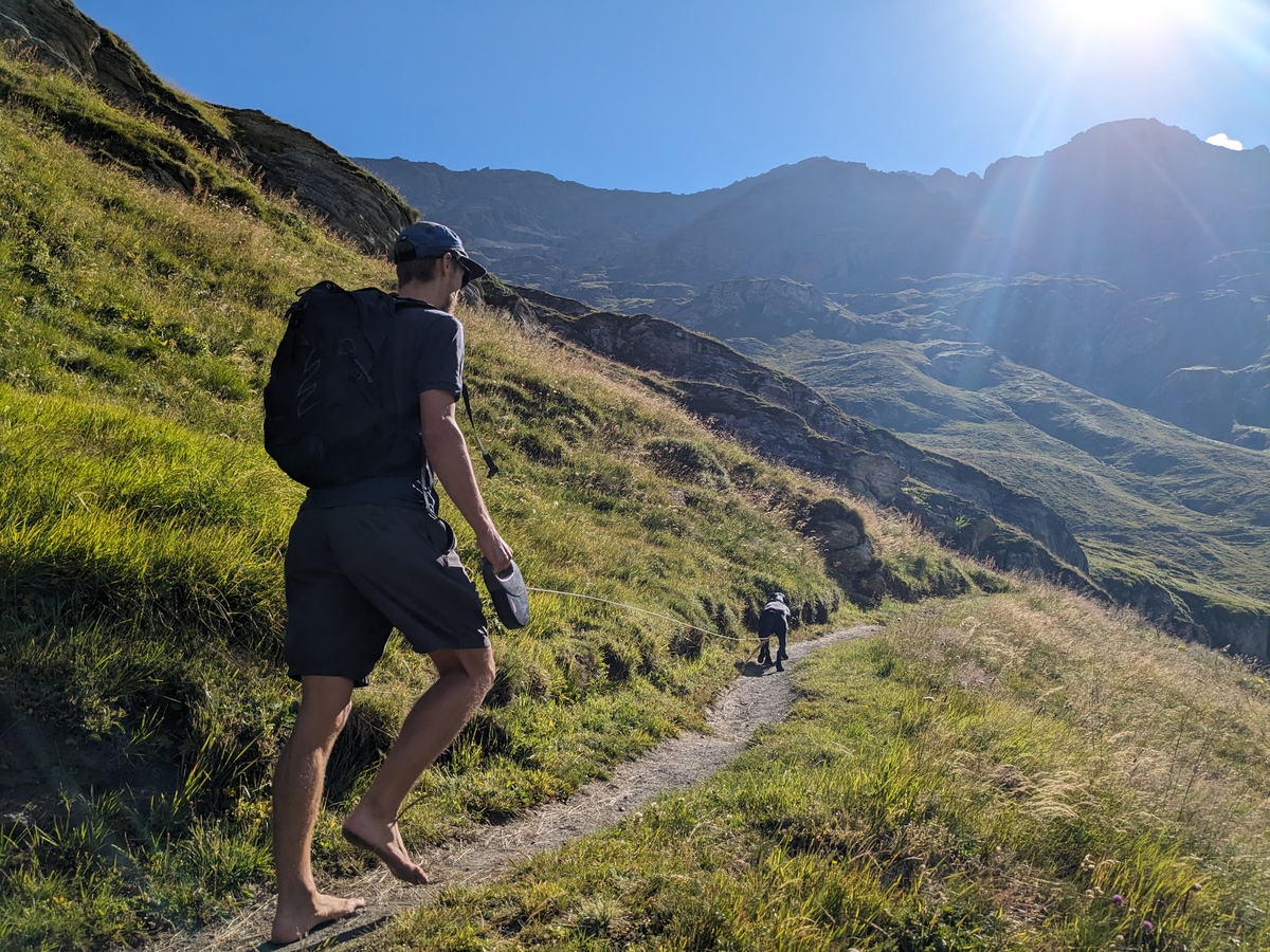Trail runner on hillside