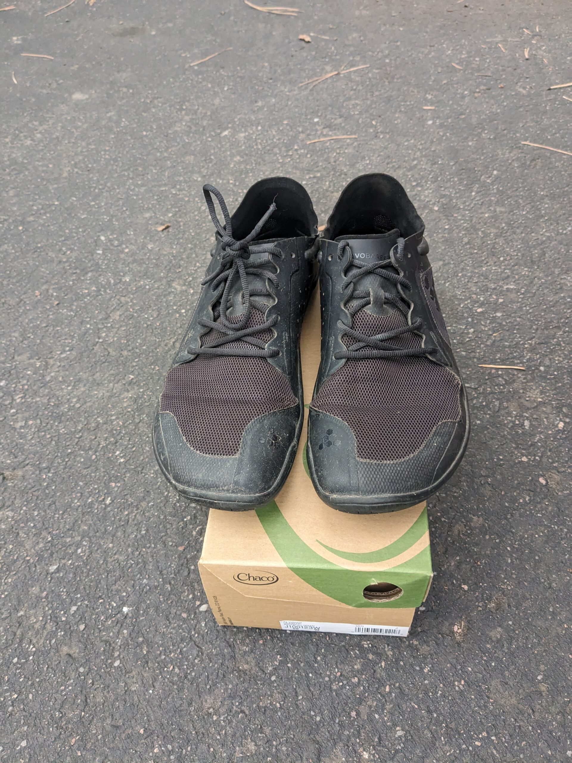 Vivobarefoot Primus Lite III pair showing the structured upper