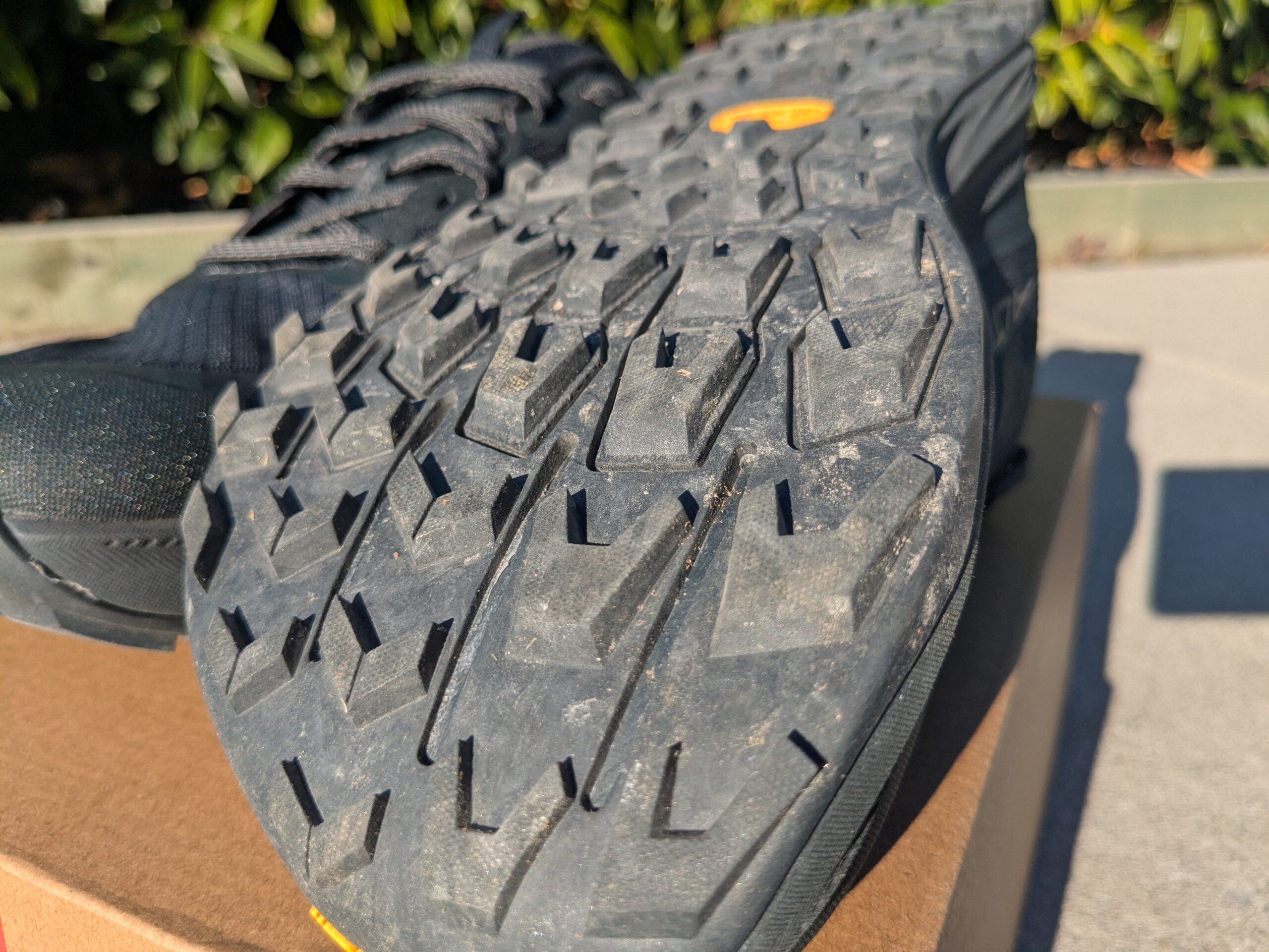 Altra Lone Peak 9+ outsole showing toe protection