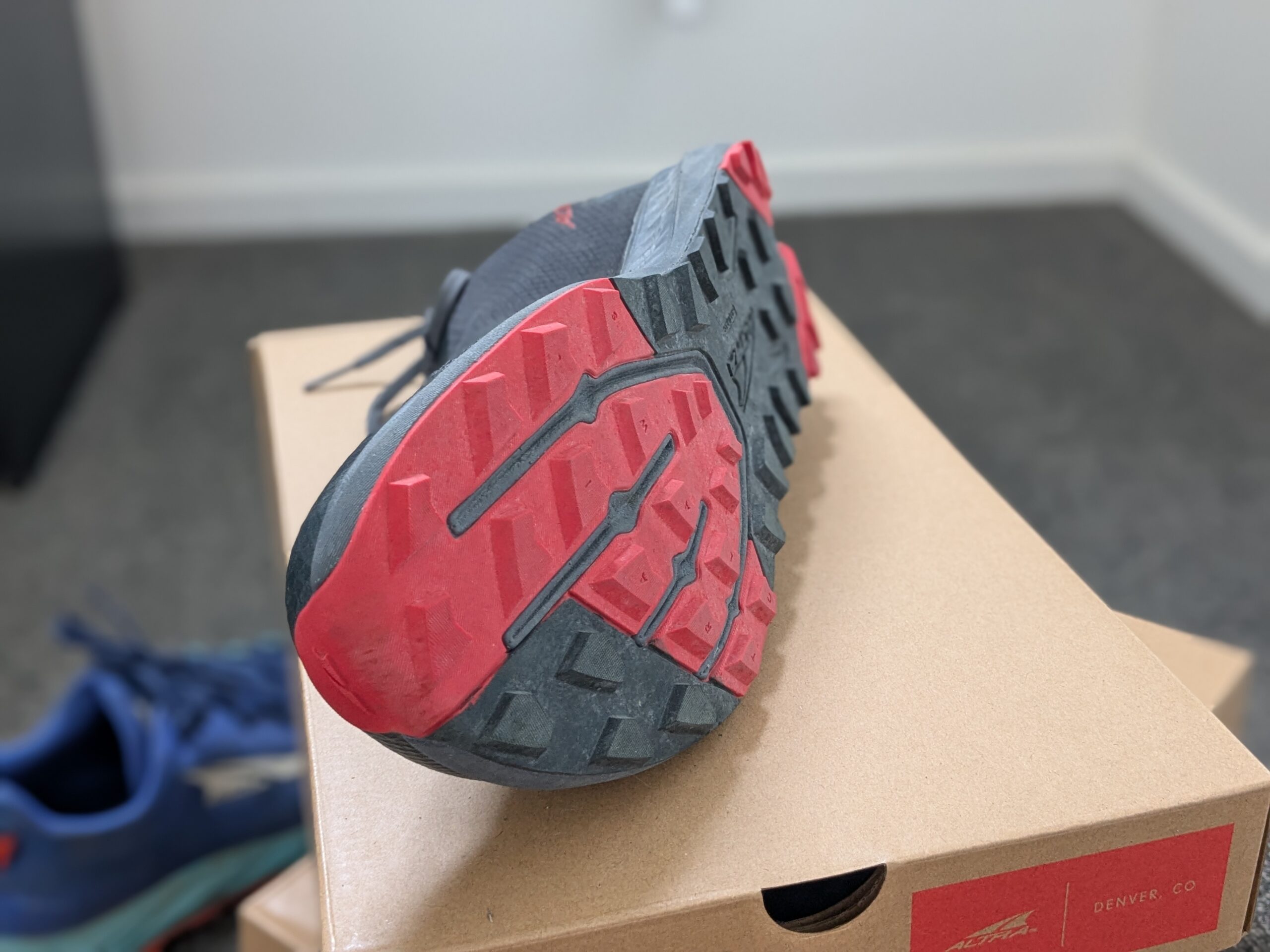 Altra Superior 7 outsole with MaxTrack rubber and improved lug pattern
