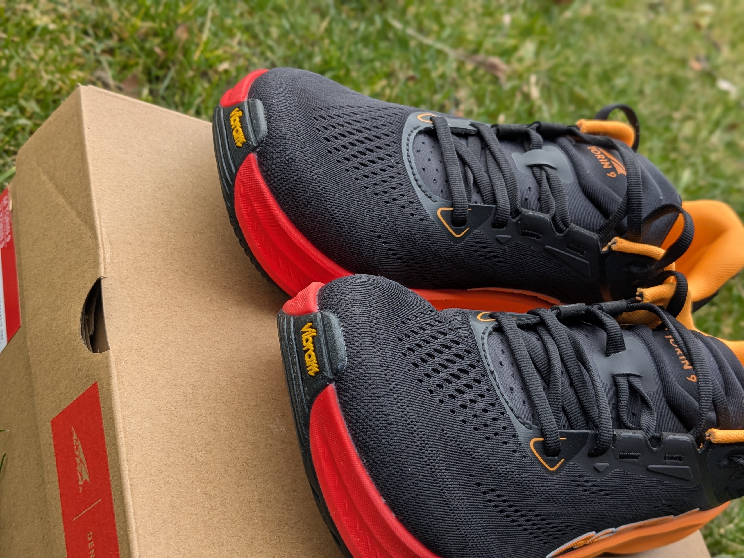 Altra Torin 9 toe box from the front showing the forefoot shape